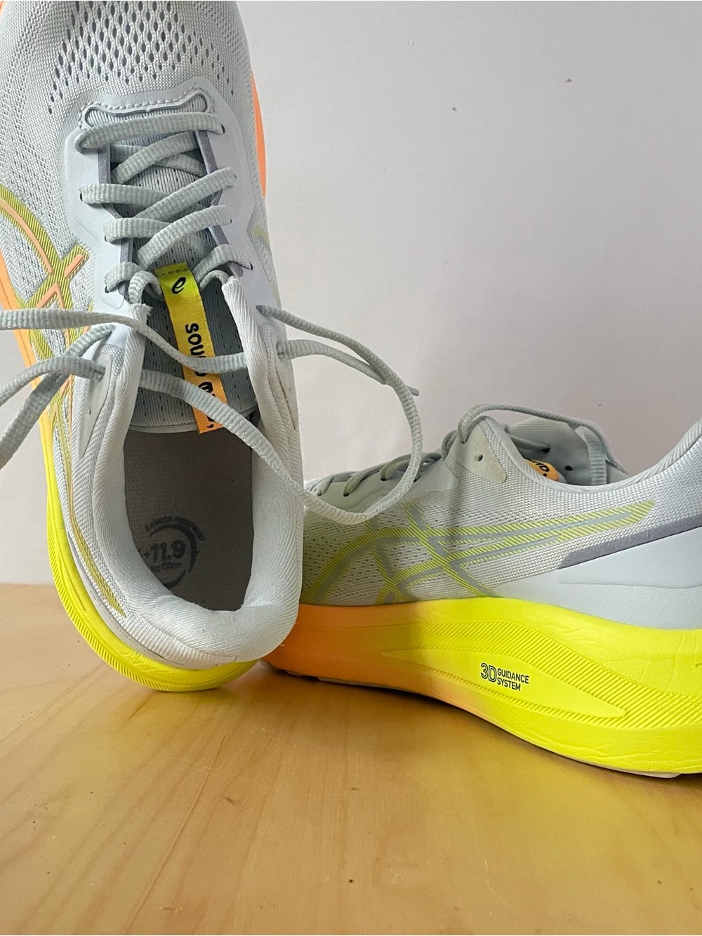 ASICS GT-1000 13 Women's Running Shoe - Light Gray with Yellow & Orange - Picture 8 of 8